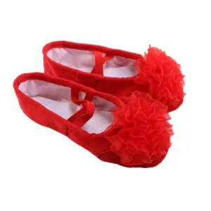 1 Pair Dance Shoes Fold up Flats Canvas Soft Sole Shoe Girl Flats Ladies Flat Dress Shoes Ballet Slippers for Girls Gymnastic Yoga Shoes Red Cat Shoes Child