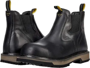 ACE Work Boots Firebrand, Men's Composite Toe (CT) Work Boots, Slip Resistant, Water Resistant, Black, Size 11