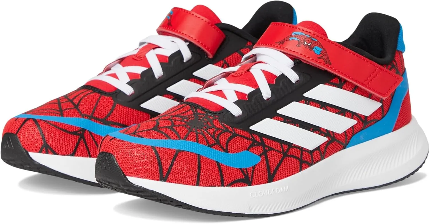 adidas Unisex-Child Marvel Spider-Man Run Falcon Elastic Lace Sportswear Shoes (Little Kid) Sneaker