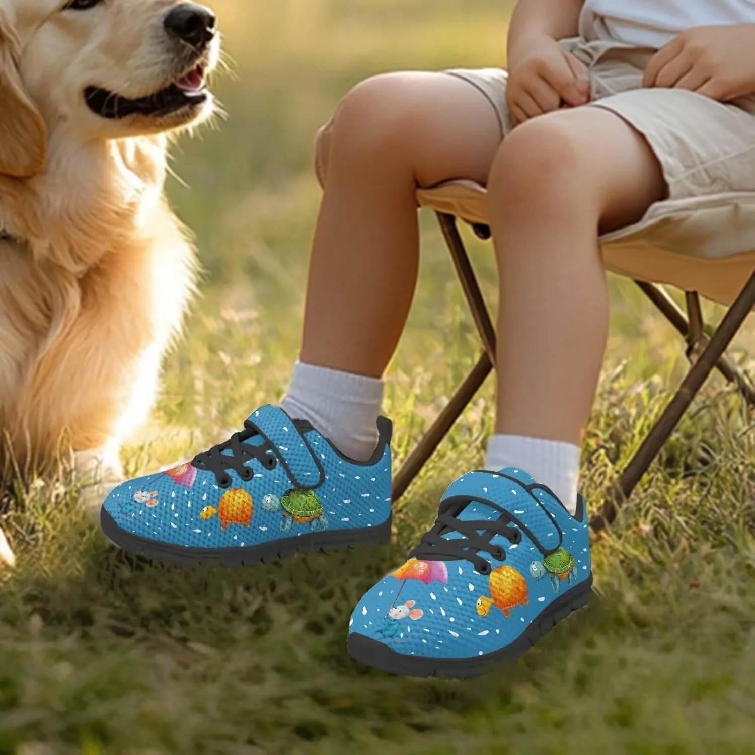 Animals Shoes for Boys Girls Cozy Lightweight Anti-Skid Barefoot Running Sneaker Hook and Loops Strap Athletic Tennis Sneakers for Children/Big Kids/Litter Boys Girls/Toddler US 11-15