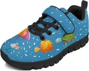 Animals Shoes for Boys Girls Cozy Lightweight Anti-Skid Barefoot Running Sneaker Hook and Loops Strap Athletic Tennis Sneakers for Children/Big Kids/Litter Boys Girls/Toddler US 11-15