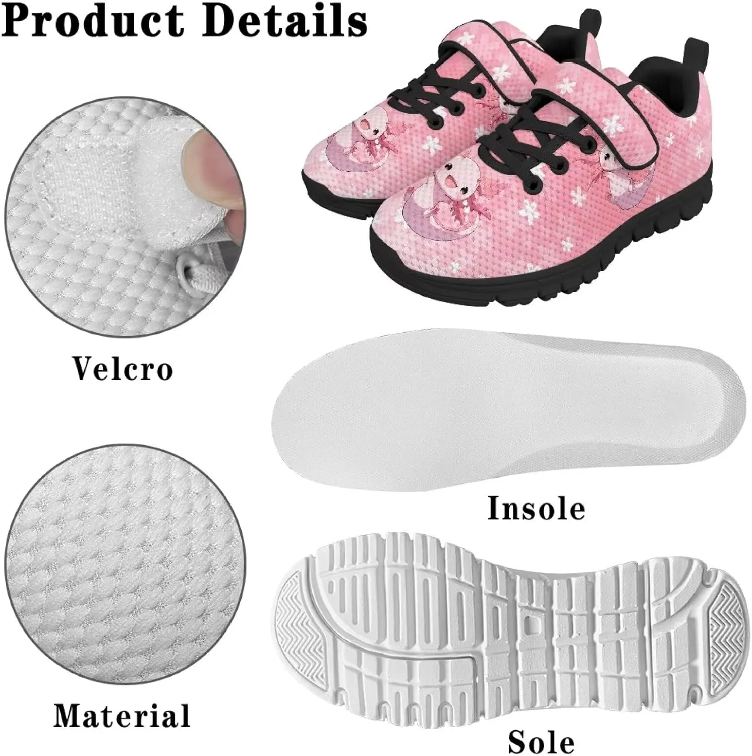 Animals Shoes for Boys Girls Cozy Lightweight Anti-Skid Barefoot Running Sneaker Hook and Loops Strap Athletic Tennis Sneakers for Children/Big Kids/Litter Boys Girls/Toddler US 11-15