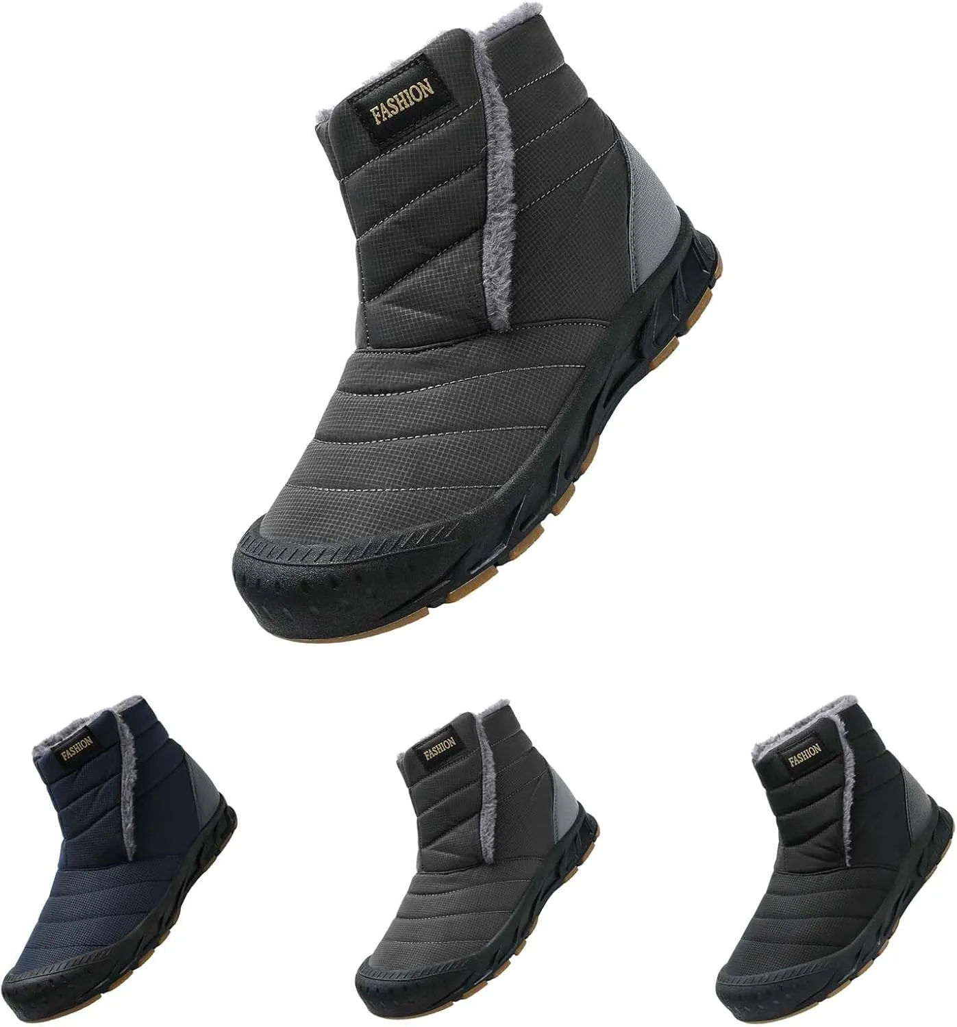Ankle Snow Boots Men Women High Top Fashion Casual Trainers Winter Padded Thick Rubber Sole Waterproof Outdoor Shoes