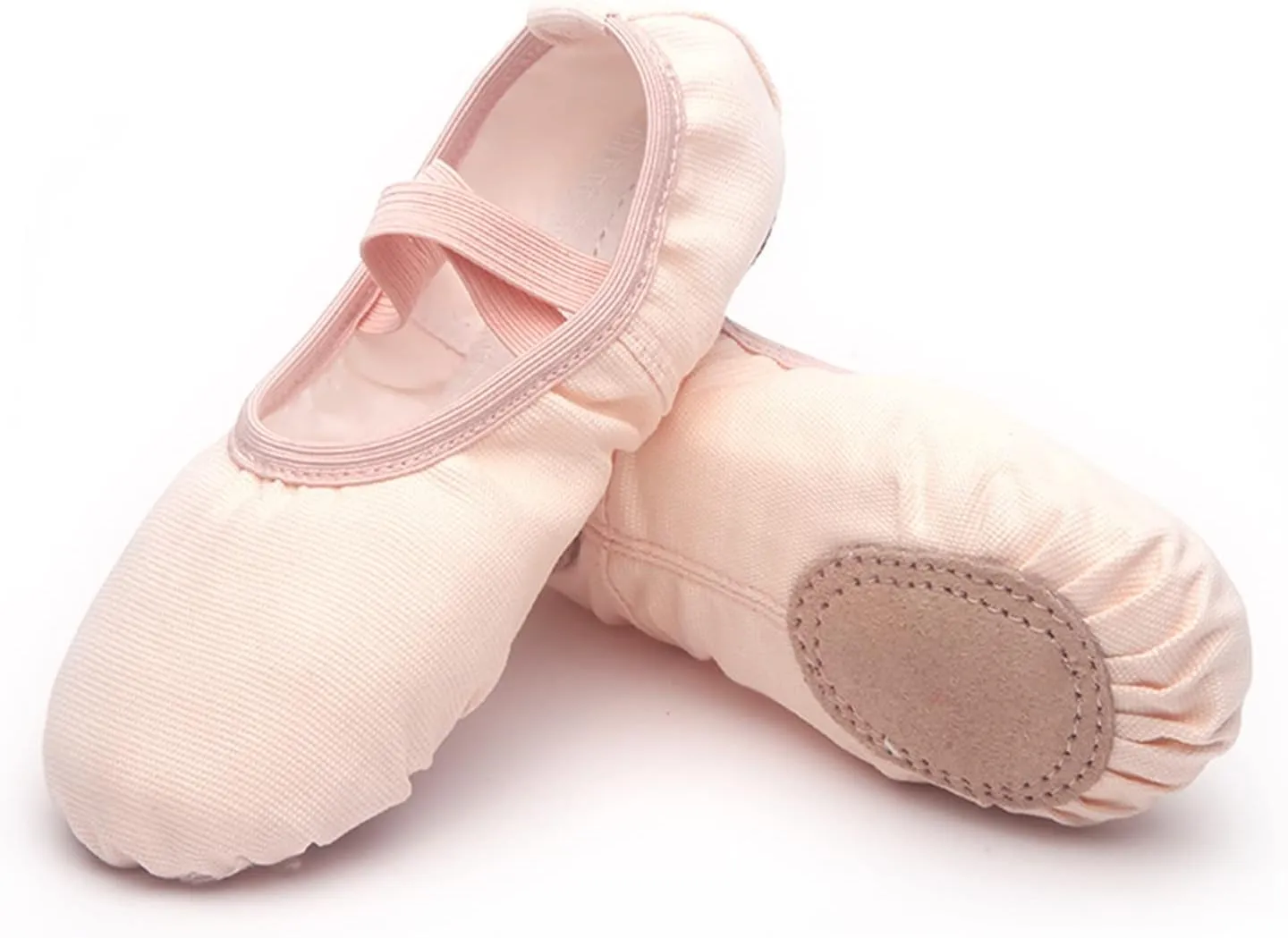 Ballet Shoes for Girls, Satin Elastic Dance Practice Slippers Split Soft Leather Flat Sole Yoga Gymnastics Shoes