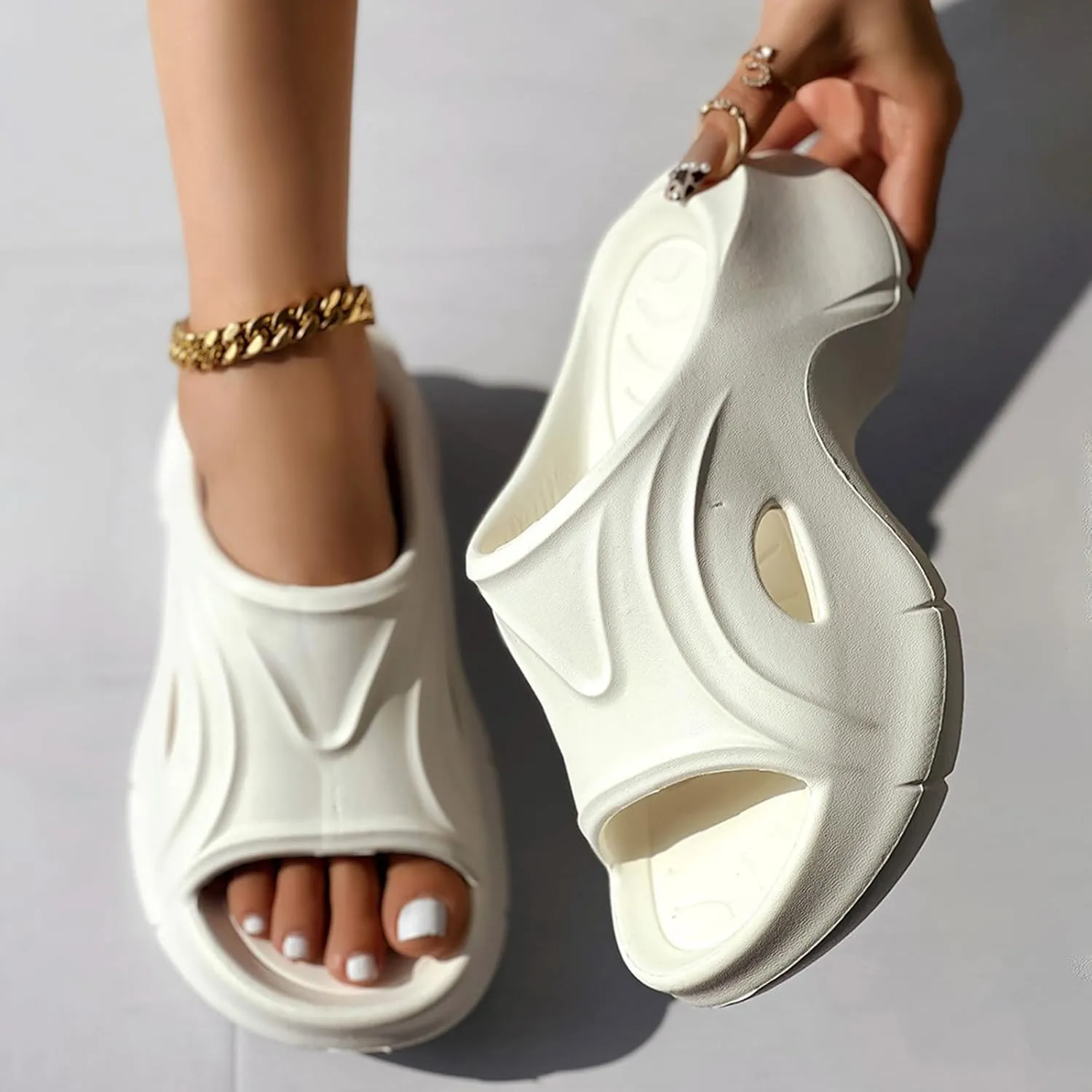 Bathroom Slippers Men Slides for Women Mens Shower Shoes Shower Shoes Women Indoor Outdoor Bathroom Drainage Hole Slippers