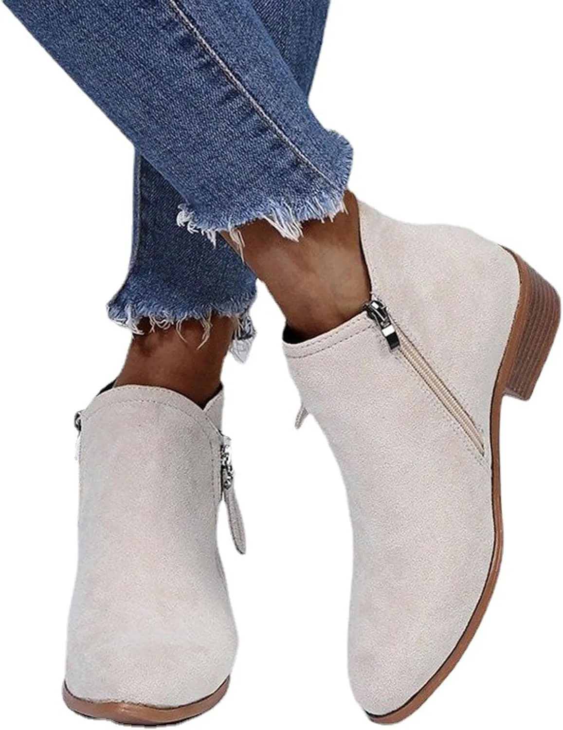 Chelsea Boots for Women Fashion Ankle Boots Dress Boots Low Heel Pointed Toe Shoes Winter Warm Booties
