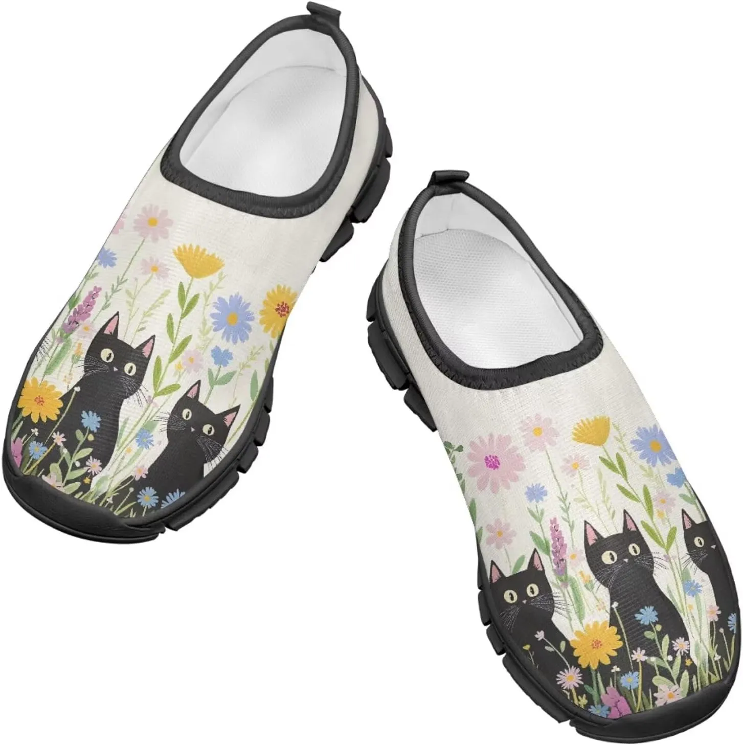 Children Cats Pattern Running Shoes Low-Cut Polyester Fabric Sneakers for Boys Girls Big Kids Little Kids Casual Tennis Shoes