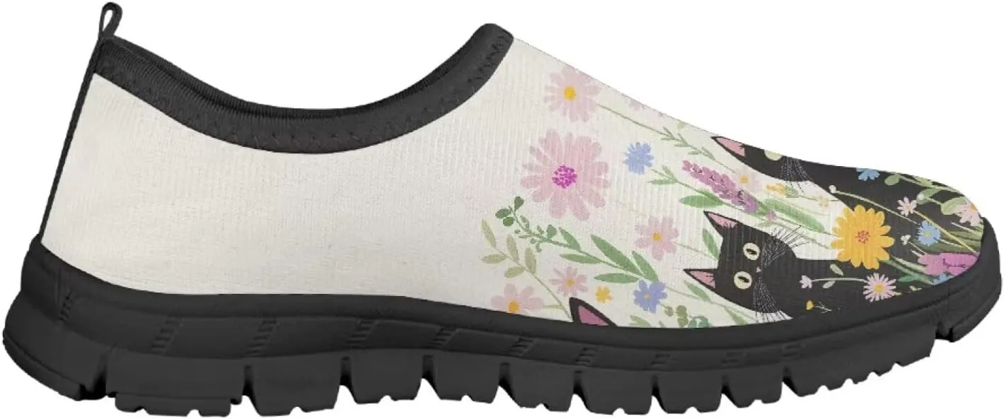 Children Cats Pattern Running Shoes Low-Cut Polyester Fabric Sneakers for Boys Girls Big Kids Little Kids Casual Tennis Shoes