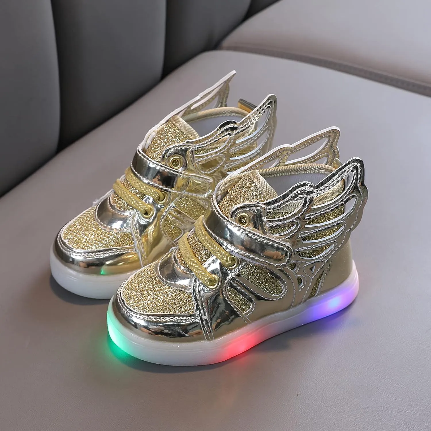 Children Kids Girls Boys LED Light Luminous Shiny Shoes Sport Shoes Big Kid Shoes Birthday Children Show Gift