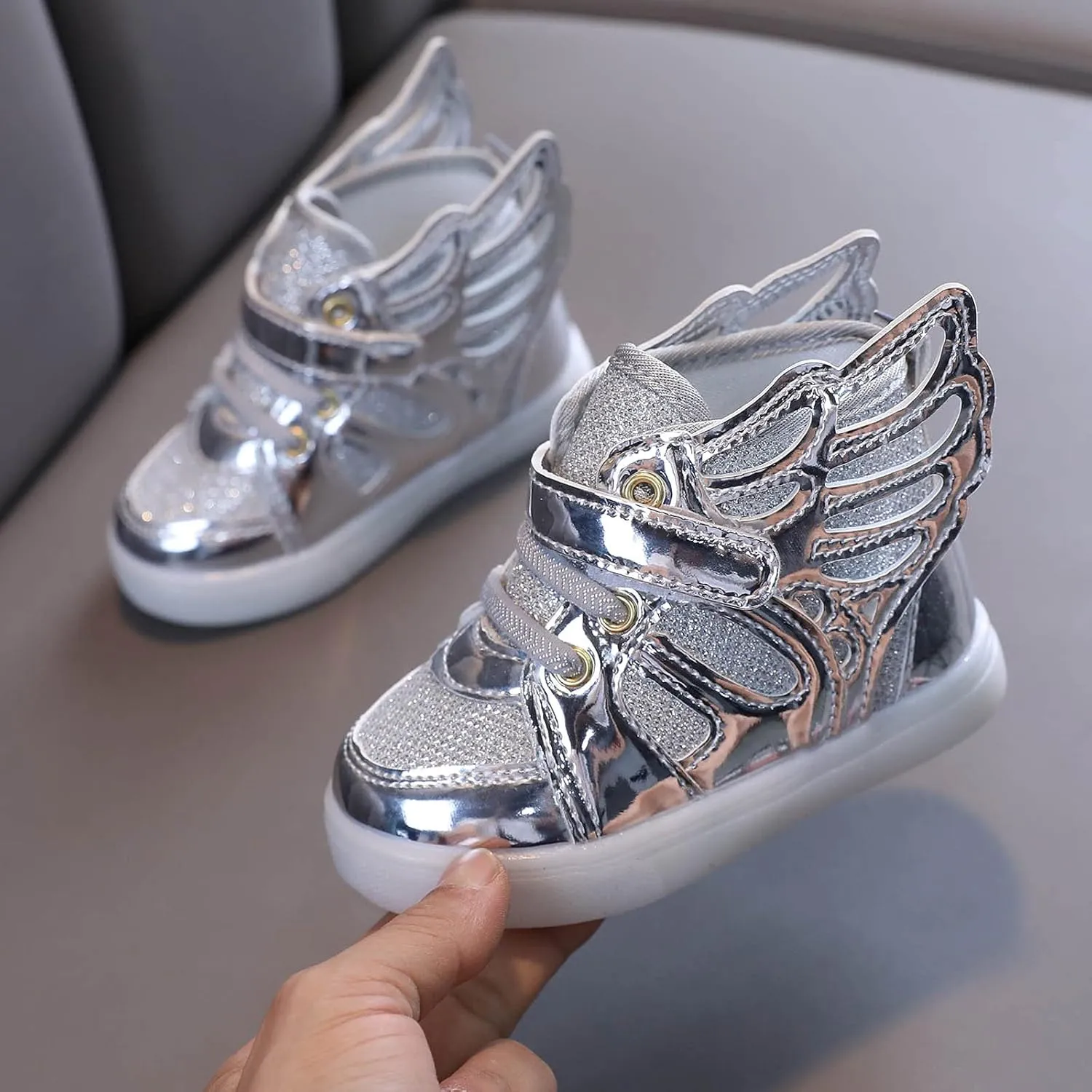 Children Kids Girls Boys LED Light Luminous Shiny Shoes Sport Shoes Big Kid Shoes Birthday Children Show Gift