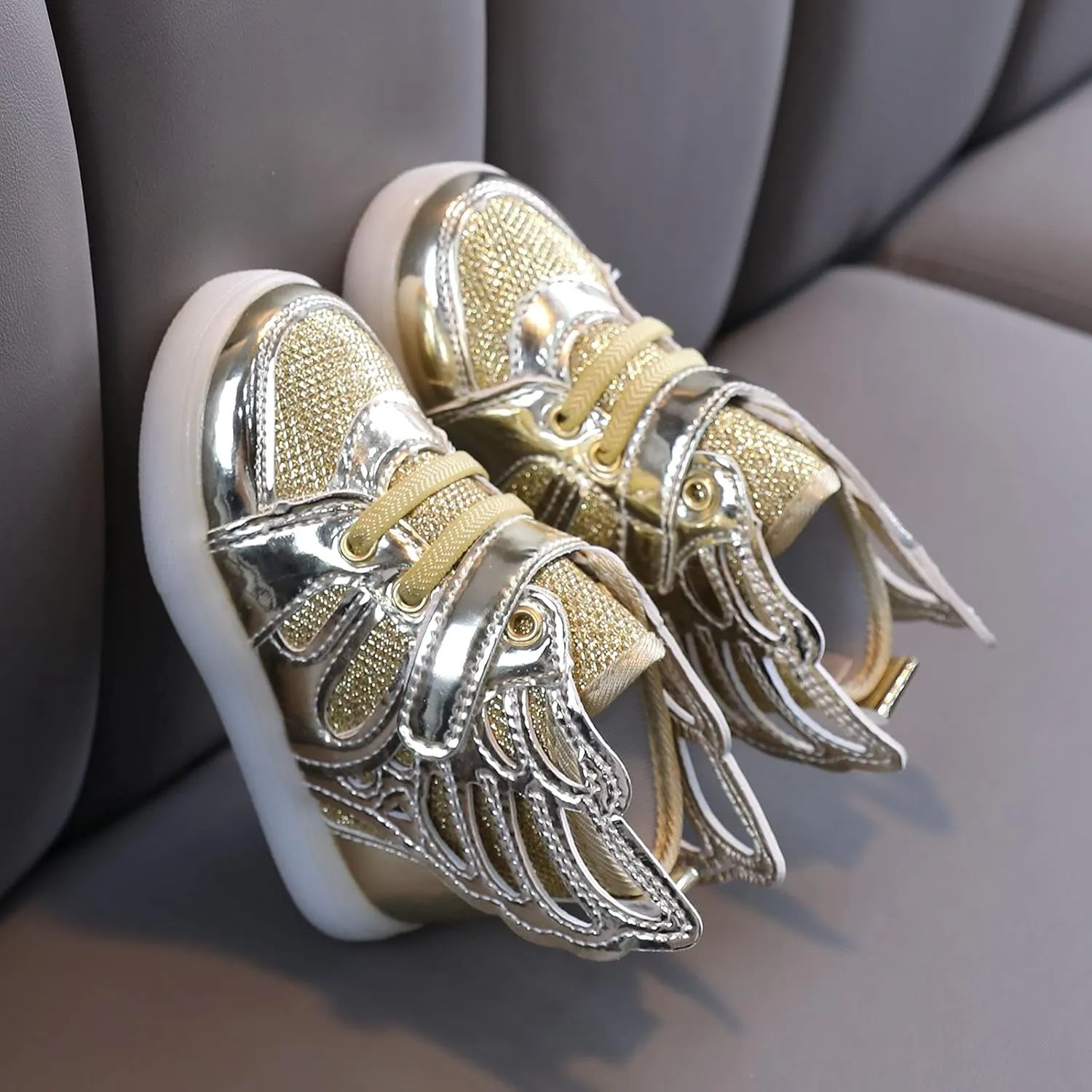 Children Kids Girls Boys LED Light Luminous Shiny Shoes Sport Shoes Big Kid Shoes Birthday Children Show Gift