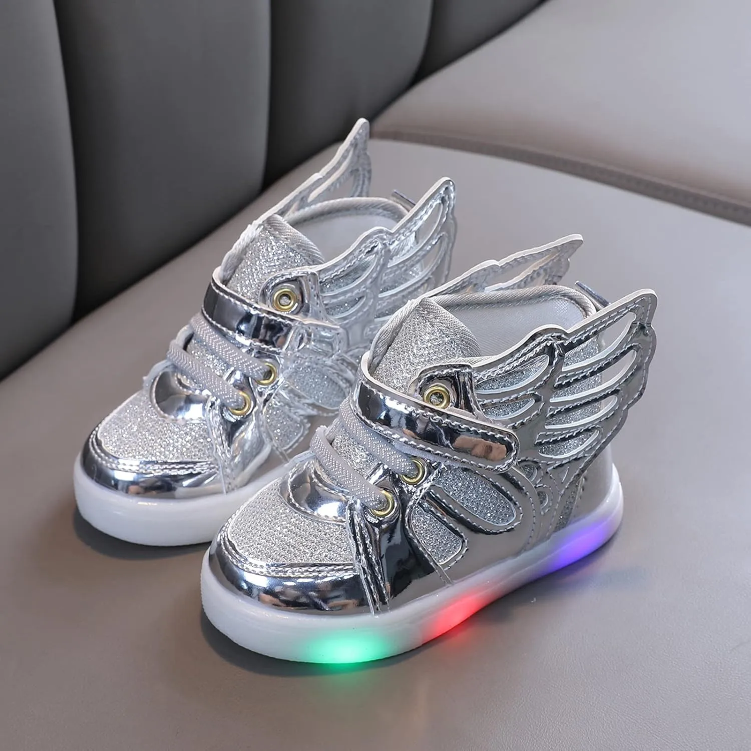 Children Kids Girls Boys LED Light Luminous Shiny Shoes Sport Shoes Big Kid Shoes Birthday Children Show Gift