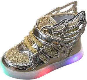 Children Kids Girls Boys LED Light Luminous Shiny Shoes Sport Shoes Big Kid Shoes Birthday Children Show Gift