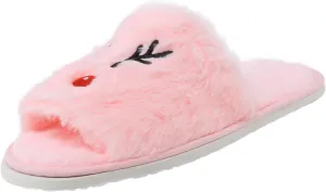 Christmas Horn Open Toe Slippers for Women Cozy Indoor Holiday Slippers Comfortable Foreign Trade Style for