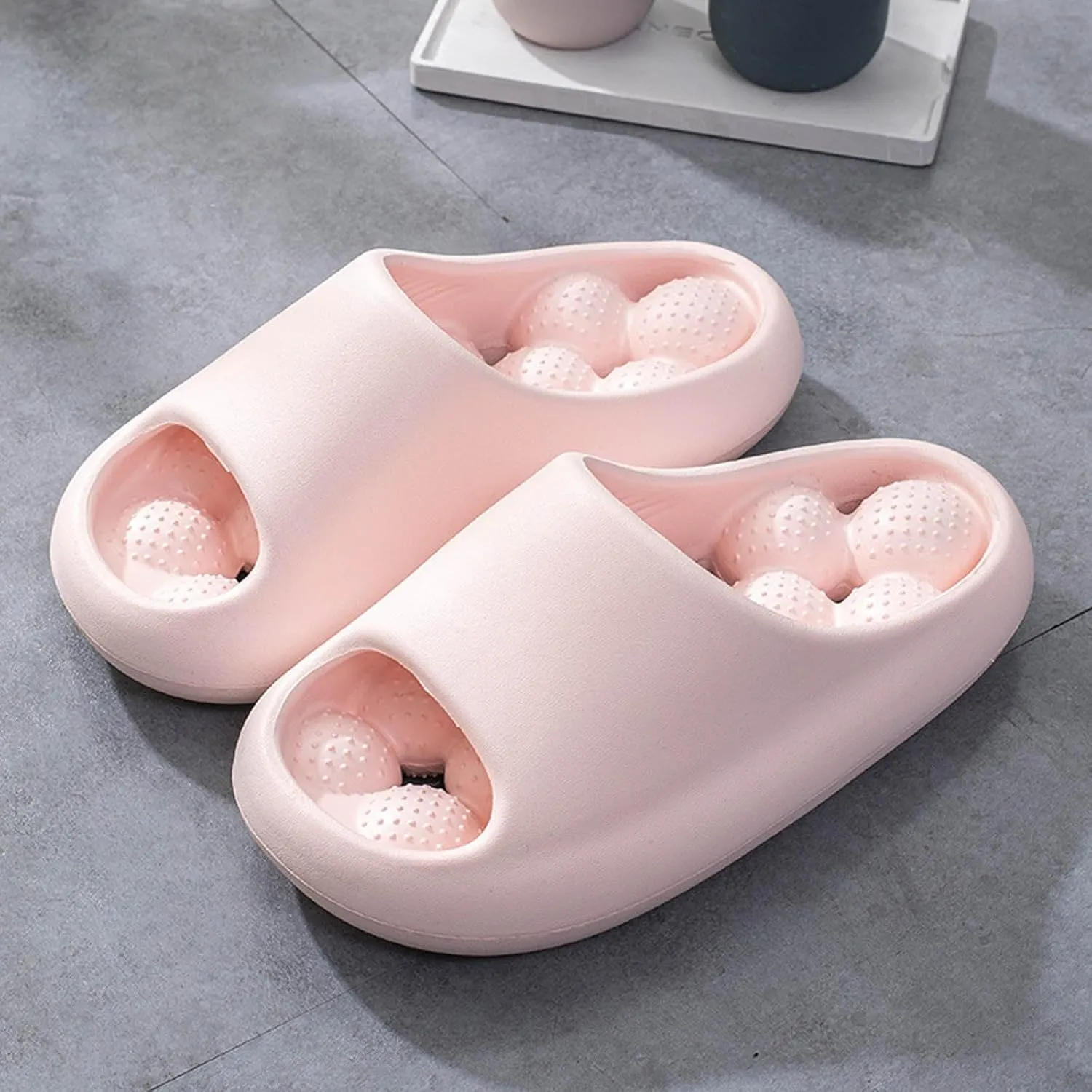 Cloud Slides Non Slip Quick Drying Bathroom Slippers for Women Men Lightweight Beach Sandals with Drain Holes