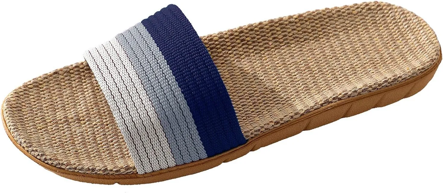 Couples Slip On Flat Slides Indoor Home Slippers Fashion Comfortable Causal Beach Shoes Soft Slippers Men Size 6