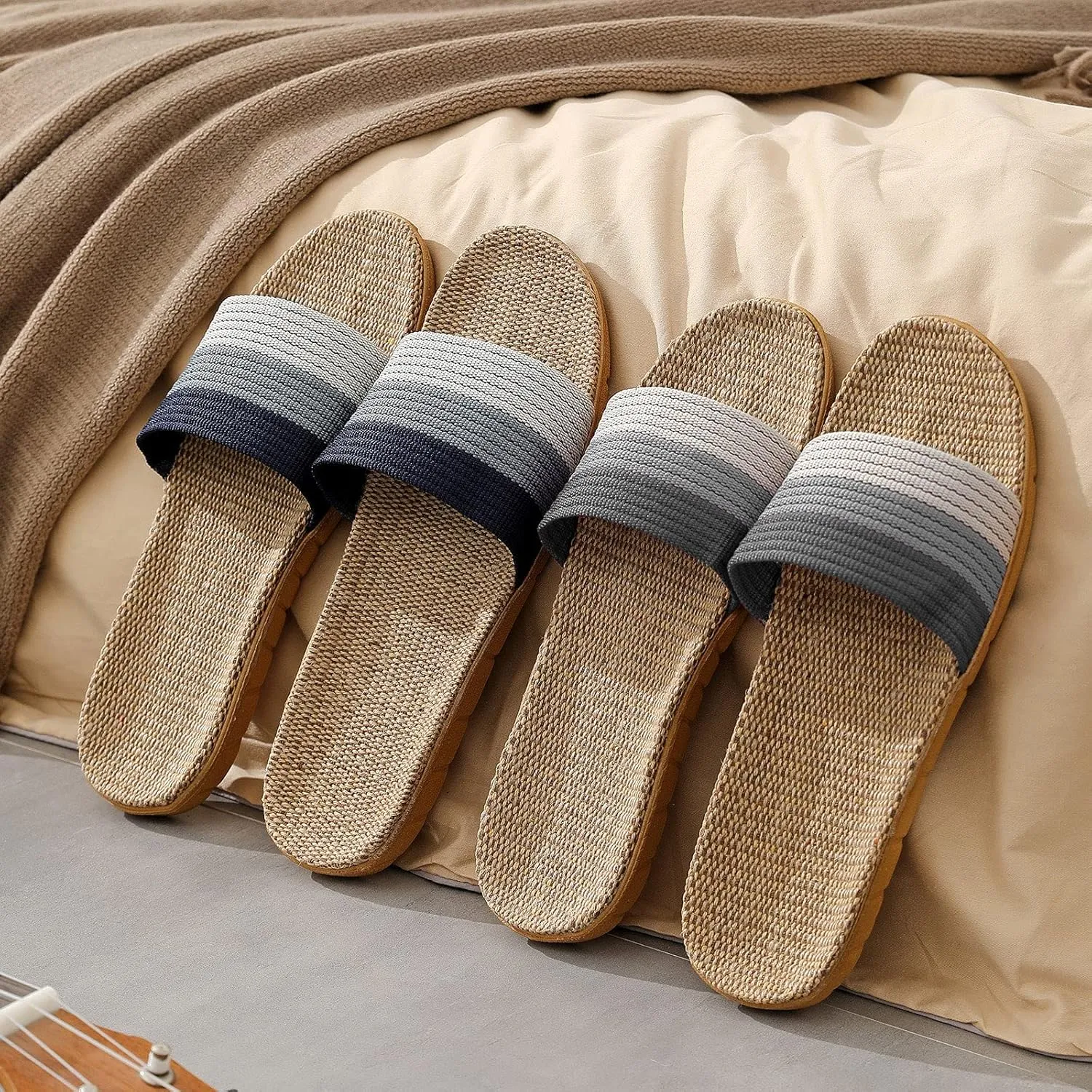 Couples Slip On Flat Slides Indoor Home Slippers Fashion Comfortable Causal Beach Shoes Soft Slippers Mens Size 13