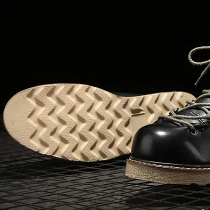 CSCDD Men's Boots Retro Work Boots High Top Versatile British Low Heel Non-slip Genuine Leather Lining Comfortable Lining Warm Leather Shoes
