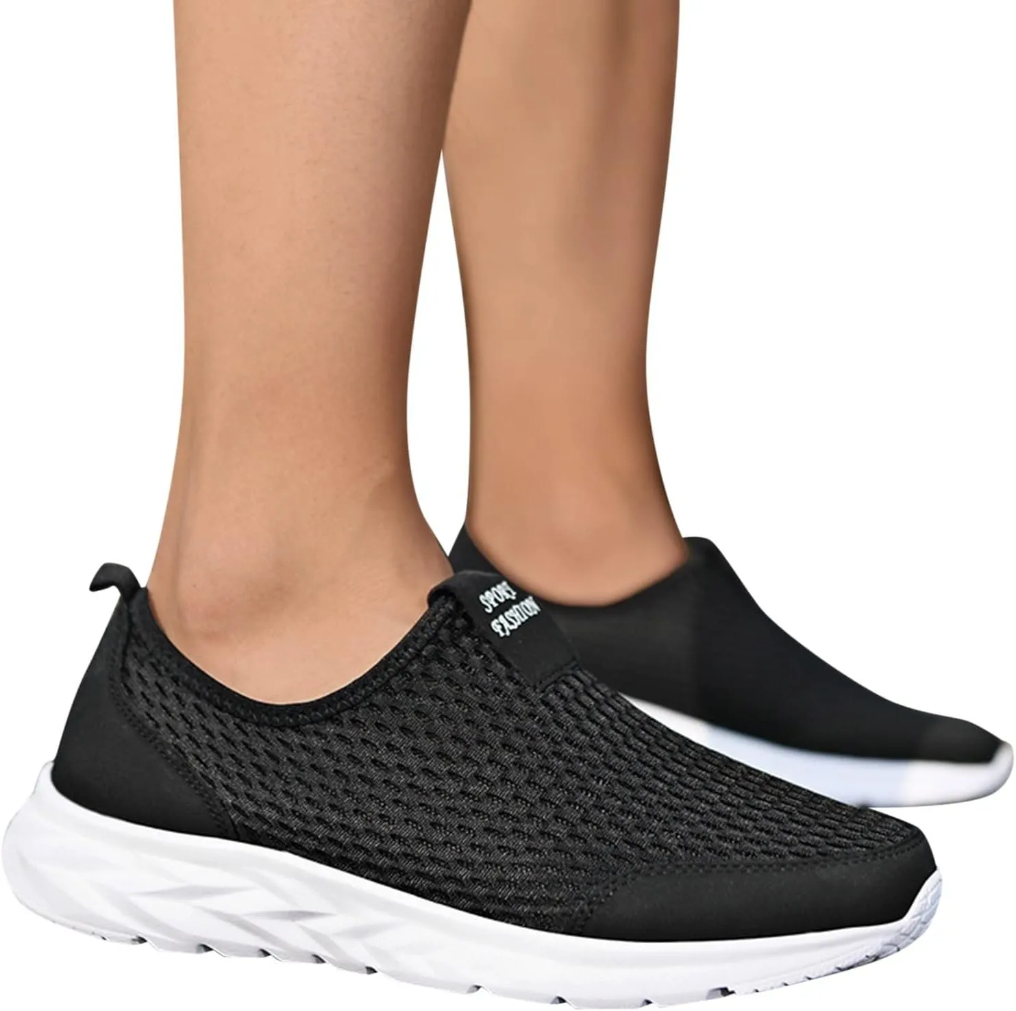 CsgrFagr Women Breathable Lace Up Shoes Flats Casual Shoes Unisex Lightweight Work Shoes Sporty Breathable Slip Work Trainers Women Sneaker Shoes (White, 11.5)
