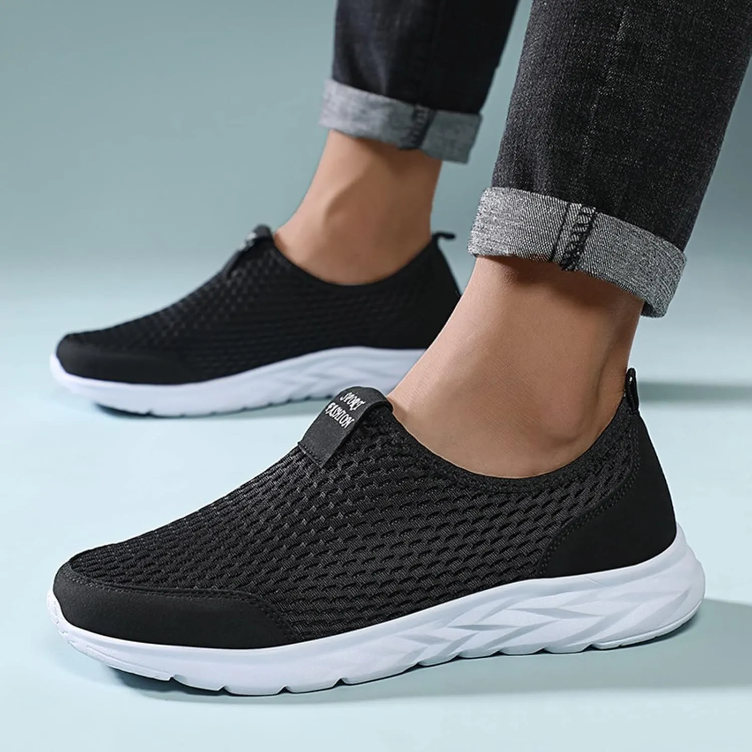 CsgrFagr Women Breathable Lace Up Shoes Flats Casual Shoes Unisex Lightweight Work Shoes Sporty Breathable Slip Work Trainers Women Sneaker Shoes (White, 11.5)