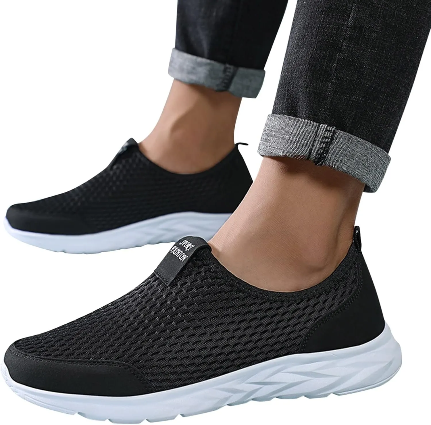 CsgrFagr Women Breathable Lace Up Shoes Flats Casual Shoes Unisex Lightweight Work Shoes Sporty Breathable Slip Work Trainers Women Sneaker Shoes (White, 11.5)