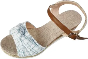 Cute Sandals for Women Summer Casual Slip on Wedges Sandals 2025 Women Summer Cute Sandal Ladies Open Toe Buckle Ankle Strap Low Sandal Beach Dress Comfortable Shoes Elegant Trendy Shoes 2025