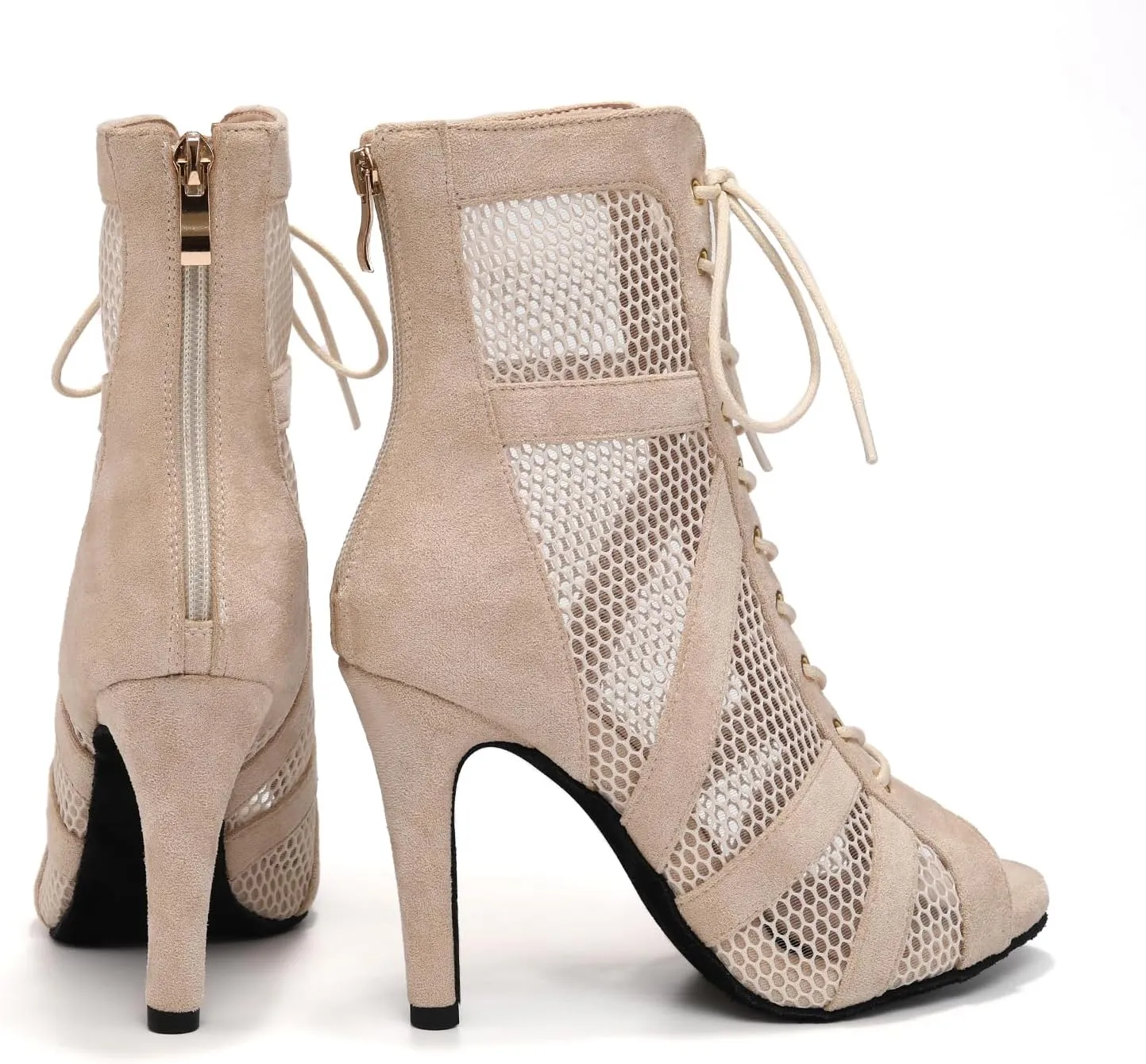 Dance Ankle Boots Latin Women Open Toe Salsa Tango Performence Party Dancing Shoes,DS-789RM-9.5