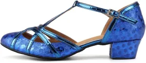 DKZSYIM Glitter Women Latin Dance Shoes Closed Toe Ballroom Salsa Tango Practice Performence Party Dancing Shoes,Model CMJ-511