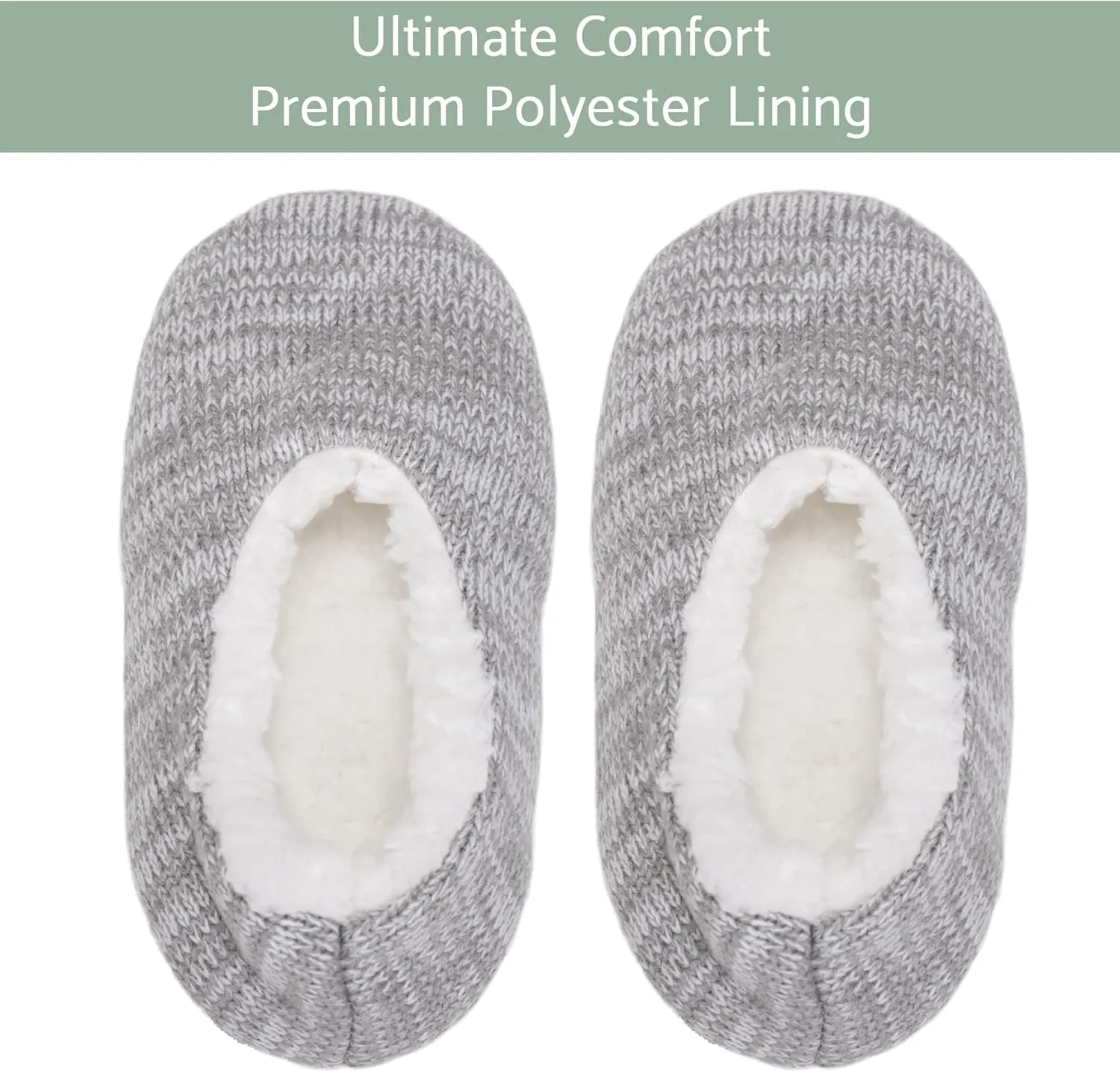 Elanze Designs Simple Knit Womens Plush Lined Cozy Non Slip Indoor Soft Slipper