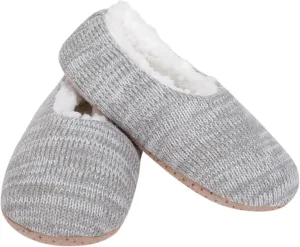 Elanze Designs Simple Knit Womens Plush Lined Cozy Non Slip Indoor Soft Slipper