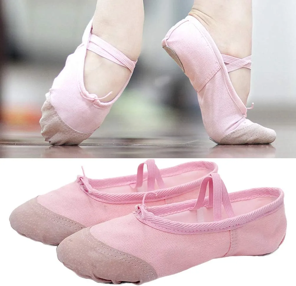 EXCEART 1 Pair Yoga Shoes Canvas Ballet Shoes Dance Costumes Womans Slippers Barre Ballet Shoes Ballet Slippers Ballet Flats Dancing Shoes Dance Shoes Child Pink Girl Flat Shoes