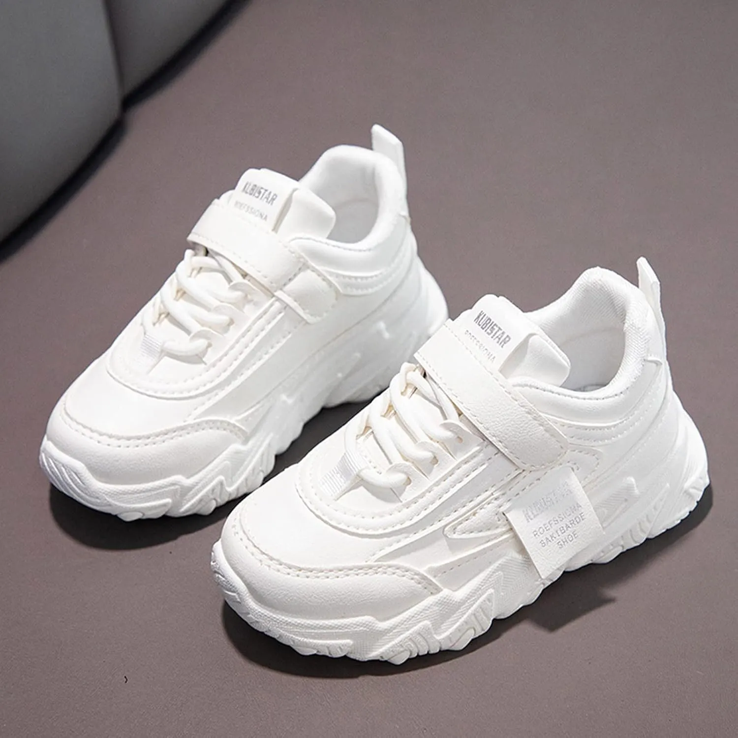 Fashion All Seasons Children Sports Shoes Girls Flat Sole Thick Sole Non Slip Light Hook Loop Solid Children's Shoes