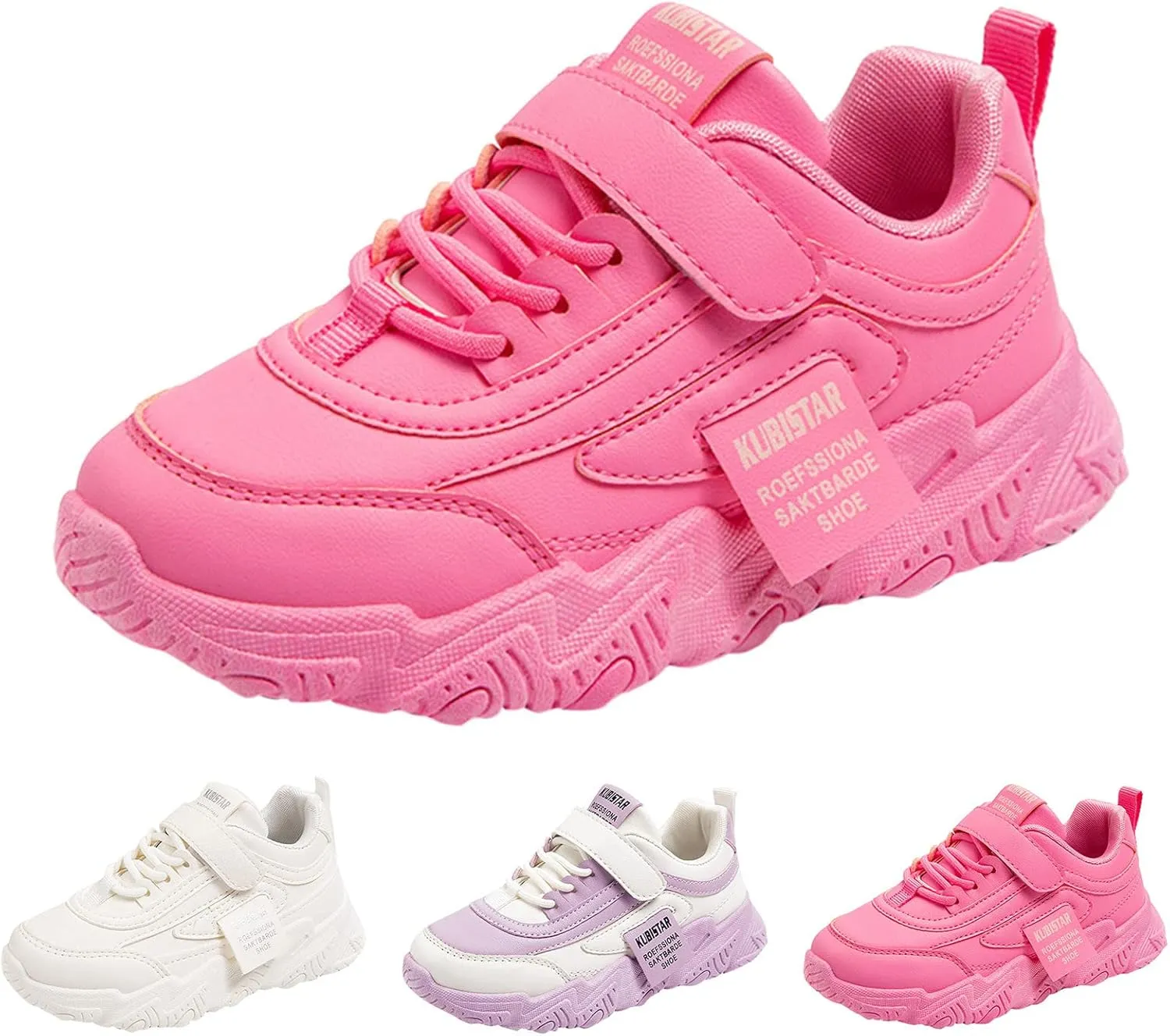 Fashion All Seasons Children Sports Shoes Girls Flat Sole Thick Sole Non Slip Light Hook Loop Solid Children's Shoes