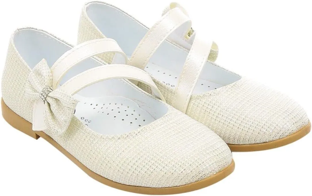 Flower Girls Mary Janes Dress Shoes Flat Birthday Wedding Footwear