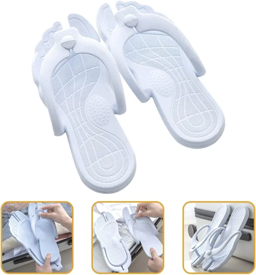 FRCOLOR Sandalias Para Mujer Sandalias Para Mujer Bathroom Shower Slippers Non Beach Sandal Folding Sandals for Women Men Indoor Home Travel Sky-blue XL 41-42 Beach Sandals Beach Sandals