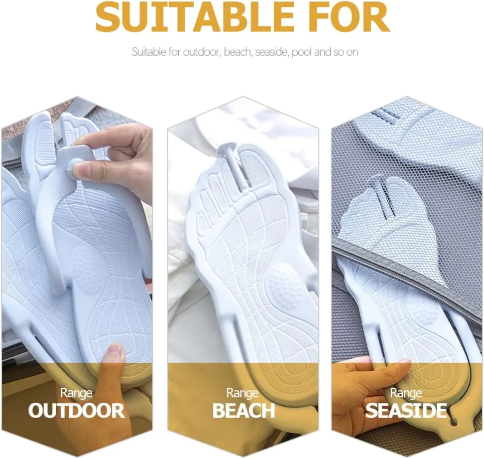 FRCOLOR Sandalias Para Mujer Sandalias Para Mujer Bathroom Shower Slippers Non Beach Sandal Folding Sandals for Women Men Indoor Home Travel Sky-blue XL 41-42 Beach Sandals Beach Sandals
