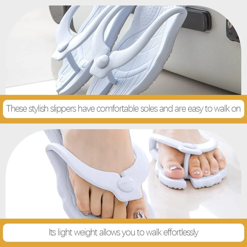 FRCOLOR Sandalias Para Mujer Sandalias Para Mujer Bathroom Shower Slippers Non Beach Sandal Folding Sandals for Women Men Indoor Home Travel Sky-blue XL 41-42 Beach Sandals Beach Sandals