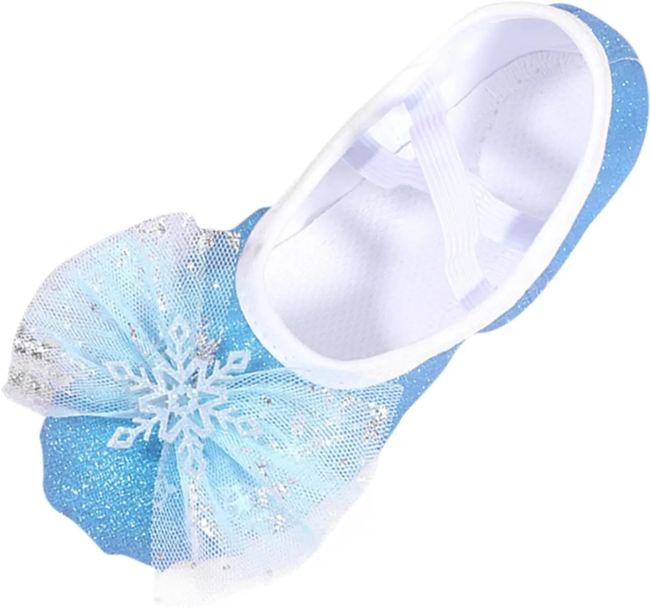 Girls Ballet Shoes Split-Sole Glitter Flats Dance Shoes Mesh Bowknot Ballerina Slippers Shoes for Girls Toddler/Kid