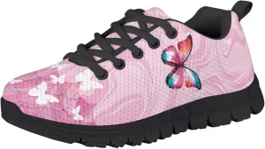 Girls Running Shoes Lightweight Athletic Sports Shoes Kids Non-Slip Lace-up Sneakers Breathable for Tennis Walking