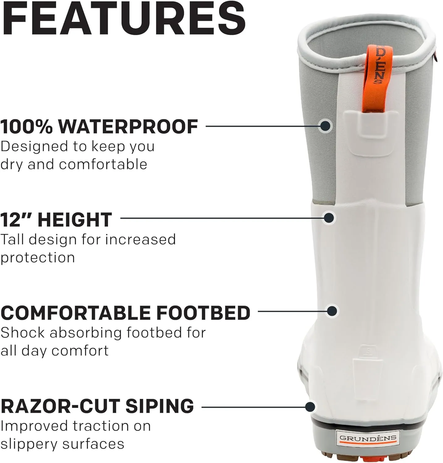 Grundns Mens 12 Deck Boot | Durable, Waterproof