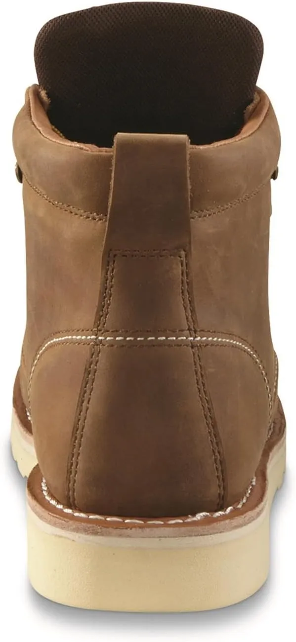 Guide Gear 6 Wedge Moc Toe Work Boots for Men, Leather Construction Ankle Shoes, Moisture-Wicking Lining