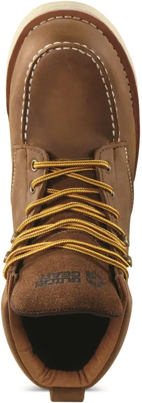 Guide Gear 6 Wedge Moc Toe Work Boots for Men, Leather Construction Ankle Shoes, Moisture-Wicking Lining