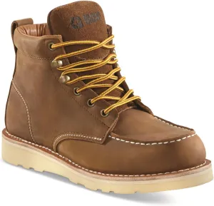 Guide Gear 6 Wedge Moc Toe Work Boots for Men, Leather Construction Ankle Shoes, Moisture-Wicking Lining