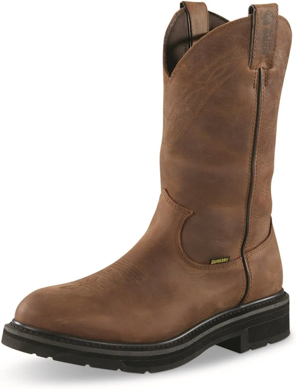 Guide Gear Men's Western Work 2.0 Waterproof Work Boots; Cowboy Rodeo Work Boots Leather Waterproof Footwear