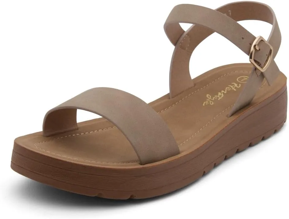 Herstyle Womens Flat Sandals  One Band Ankle Strap Dressy Casual Sandals with Cushioned Footbed | Comfortable Open Toe Walking Shoes for Summer & Daily Wear