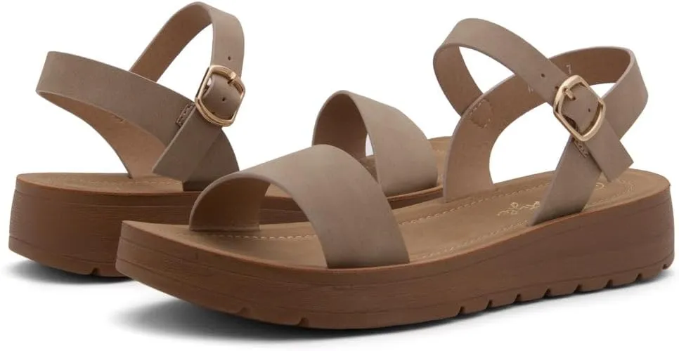 Herstyle Womens Flat Sandals  One Band Ankle Strap Dressy Casual Sandals with Cushioned Footbed | Comfortable Open Toe Walking Shoes for Summer & Daily Wear
