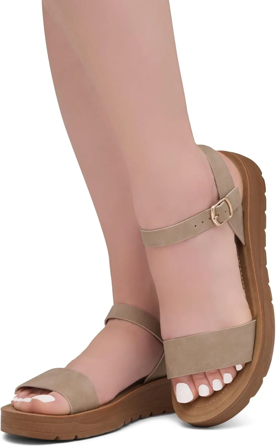 Herstyle Womens Flat Sandals  One Band Ankle Strap Dressy Casual Sandals with Cushioned Footbed | Comfortable Open Toe Walking Shoes for Summer & Daily Wear
