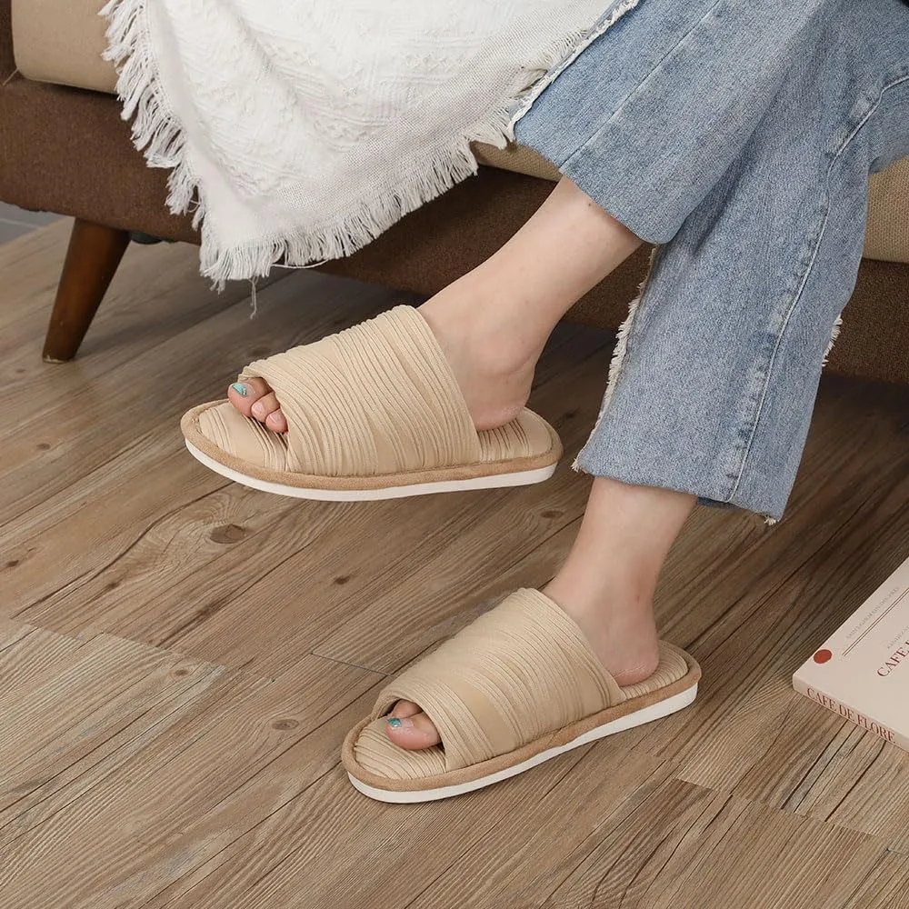 House Slippers for Women Comfy Breathable House Shoes with Memory foam Open Toe design for Summer Indoor and Bedroom Size 7 8 Gifts for Mom Womens