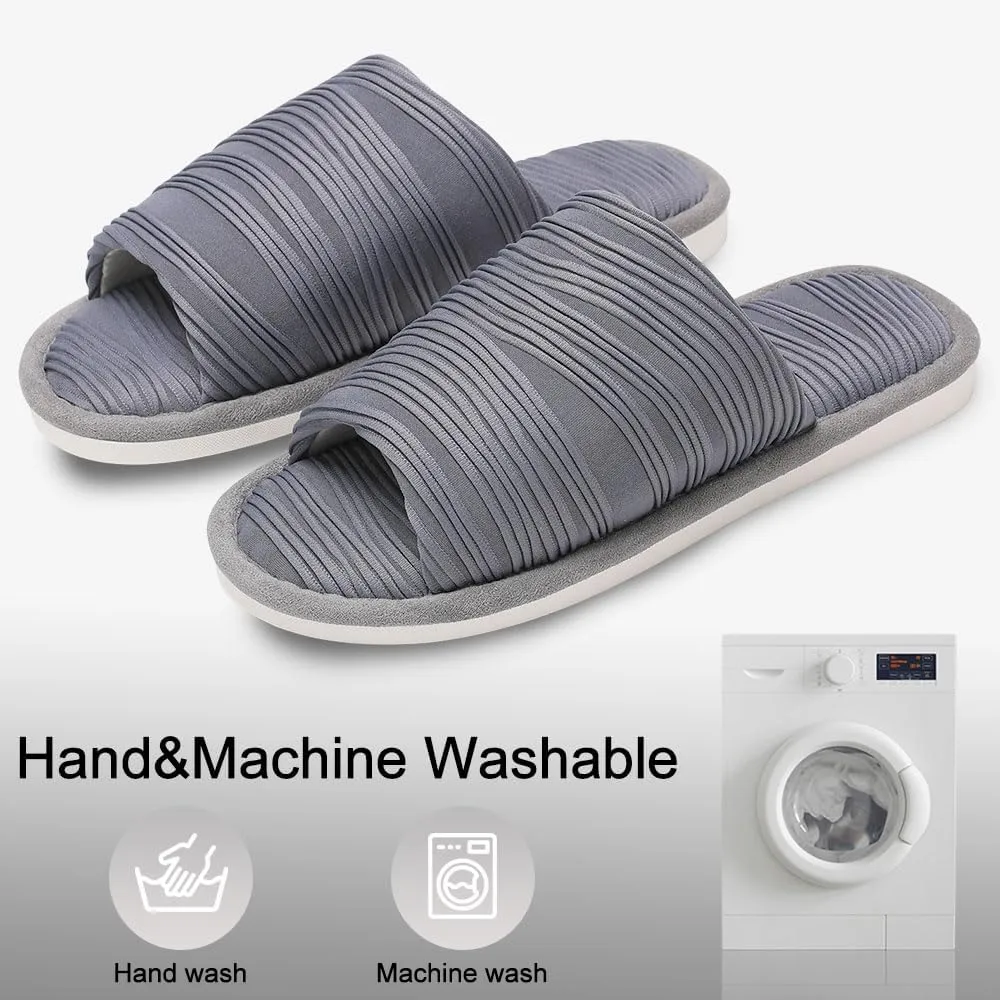 House Slippers for Women Comfy Breathable House Shoes with Memory foam Open Toe design for Summer Indoor and Bedroom Size 7 8 Gifts for Mom Womens