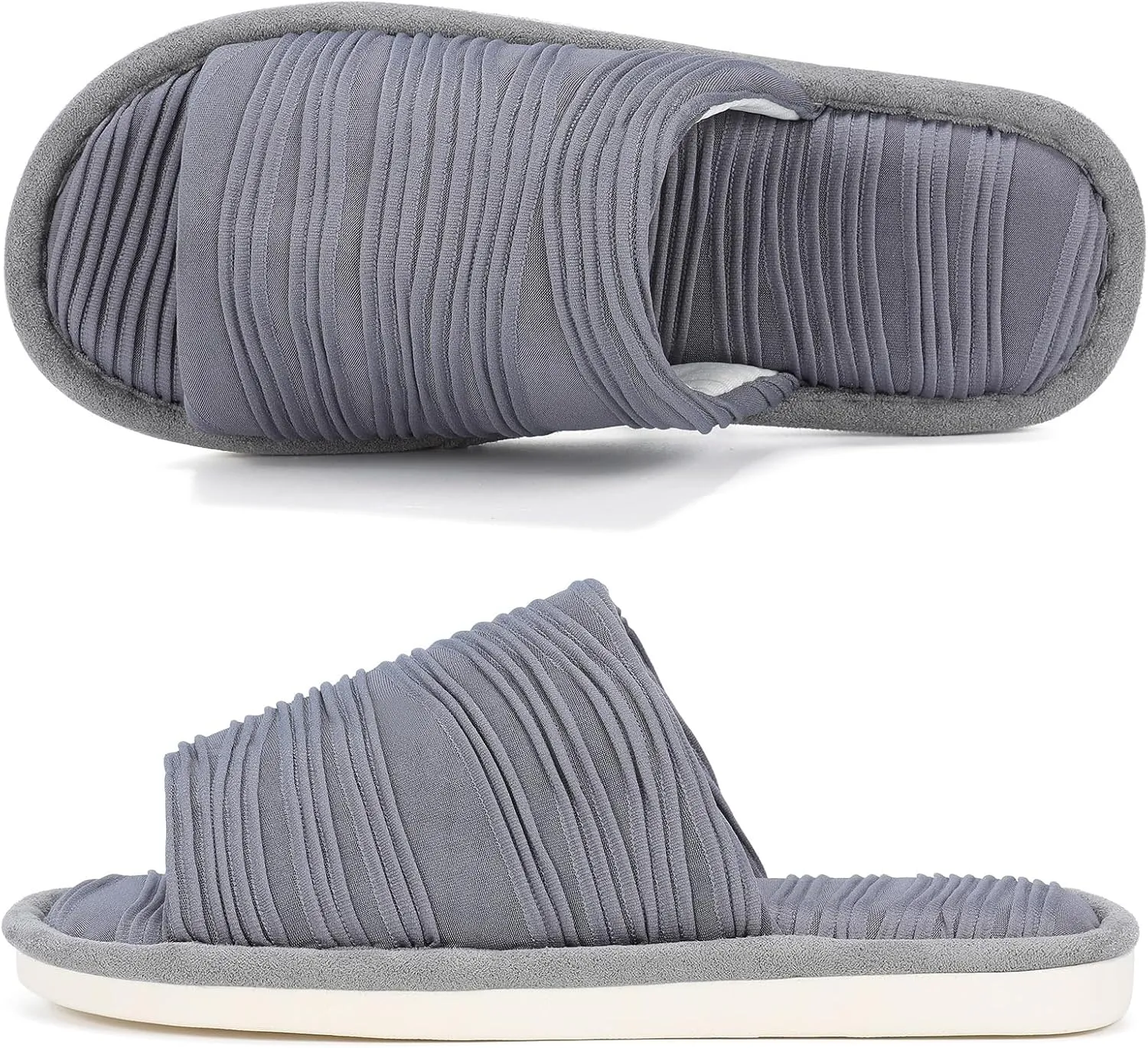House Slippers for Women Comfy Breathable House Shoes with Memory foam Open Toe design for Summer Indoor and Bedroom Size 7 8 Gifts for Mom Womens